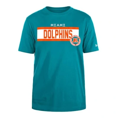 Afbeelding van MIAMI DOLPHINS New Era Cap NFL Regular T Shirt Hoge Dichtheid Inkt Zeefdruk Voorkant Grafische Originele Team Kleur Unisex Turkoois