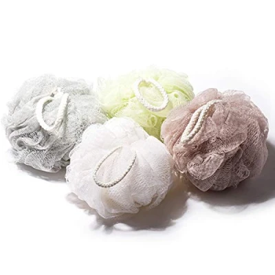 Afbeelding van ICYCHEER Baddouche Sponge Poef Loofahs Milieuvriendelijke Exfoliërende Mesh Penseel Bad Douche Willekeurige Kleuren Exfoliëren, Reinigen, Kalmeren Huid 1pc Zwart