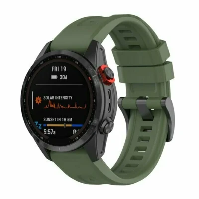 Afbeelding van Siliconen sportbandje Leger groen Garmin Instinct 3 / E 45mm