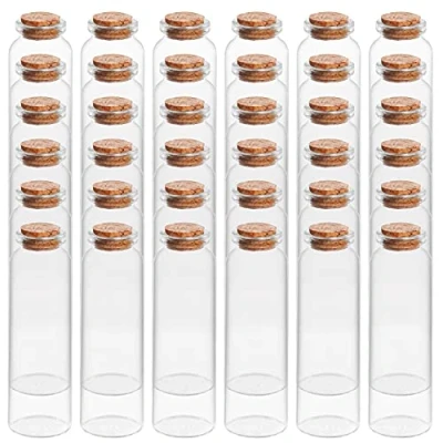 Afbeelding van Belle Vous 36 Pak Glazen Geschenk Potten Sets met Kurken Doppen 50ml Mini Rond Mason Luchtdichte Opslag Flessen voor Huwelijksgeschenken, Feest, Keuken Kruiden en Jam