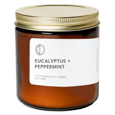 Afbeelding van OCTŌ Eucalyptus + pepermunt Geurkaars. Gemaakt met etherische oliën en sojawas. 400ml