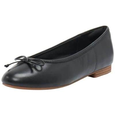 Afbeelding van Clarks Fawna Lily Ballet Flat voor dames, Zwart leder, 39 EU