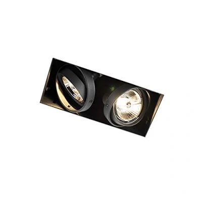 Afbeelding van QAZQA Inbouwspot zwart GU10 AR70 trimless 2 lichts Oneon
