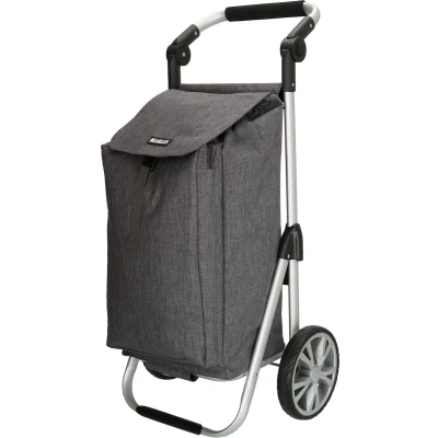 Afbeelding van Ruime boodschappen trolley met koelvak donker grijs
