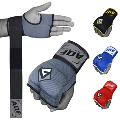 Afbeelding van AQF MMA Boksende Binnenhandschoenen Hand Wraps Bandages Gel Handschoenen Mitts Muay Thai Stretch V2 (Grijs, XL)