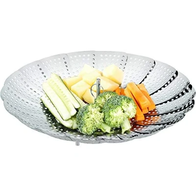 Afbeelding van ecooe Roestvrijstalen stoompan, instelbaar stoominzet (15,5 cm 27 cm), voor kookpannen