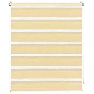 Afbeelding van Rolgordijn 125x200cm dubbele stof,klemfix zonder boren zonwering rolgordijnen met toebehoren Voor woonkamer, keuken, Beige