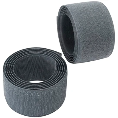 Afbeelding van AERZETIX C65995 Klittenband/rol 40 mm 1 meter klittenbandsluiting kabelorganizer / kabelbinders band voor kleding kleur: loodgrijs polyamide en polyester
