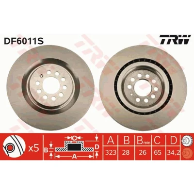 Afbeelding van Trw Remschijf DF6011S