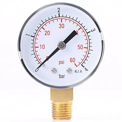 Afbeelding van Manometer, Mini manometer 1 Stuks voor Brandstof, Lucht, Olie of Water 0 4bar / 60psi NPT