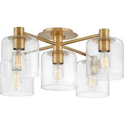 Afbeelding van Hinkley LED Plafondlamp Axel 5X E27 Max 60W Dimbaar Heritage Brass