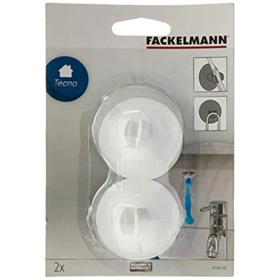 Afbeelding van Fackelmann Tandenborstelhouder met zuignap TECNO, universele kunststof zuignap, (kleur: transparant, blauw, zwart, wit niet vrij te kiezen), hoeveelheid: 2 stuks