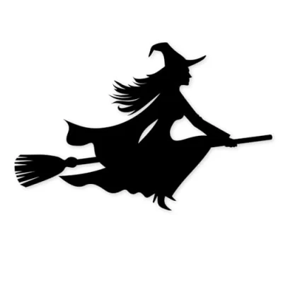 Afbeelding van easydruck24de Sticker heks op bezem I 15 cm zwart autosticker motorfiets bromfiets scooter notebook laptop buitenklevend weerbestendig kfz460