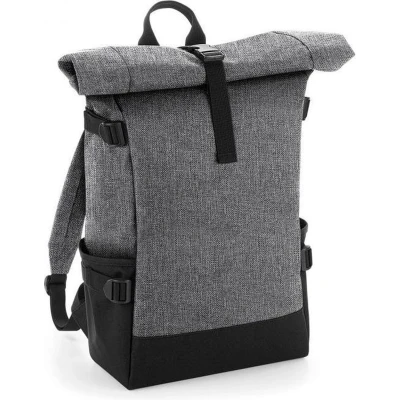 Afbeelding van Block roll top backpack, Kleur Grey Marl/ Black