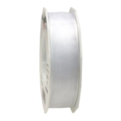 Afbeelding van C.E. Pattberg Präsent 25 mm m Bedraad Organza Lint 4 seizoenen Wit