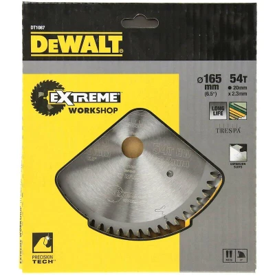 Afbeelding van DeWalt Accessoires Cirkelzaagblad (accu/invalzaag), 165x20x54t, trapezium gemodificeerd, kerf 2,0mm, Harde materialen / composiet kunststoffen