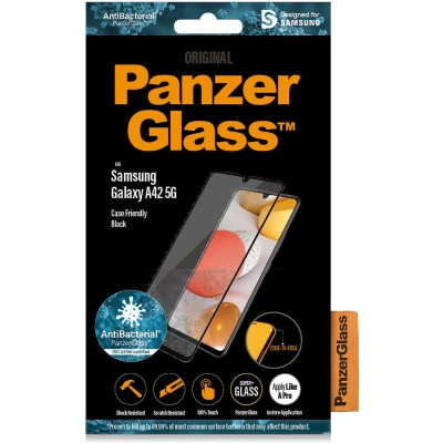 Afbeelding van PanzerGlass E2E Super+ antibacterieel gehard glas voor Samsung Galaxy A42 5G met zwart frame