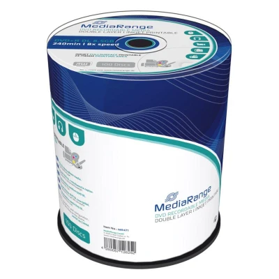 Afbeelding van DVD+R 8,5 GB MEDIA RANGE print. FS 8x Double Layer Cakebox 100 stuks