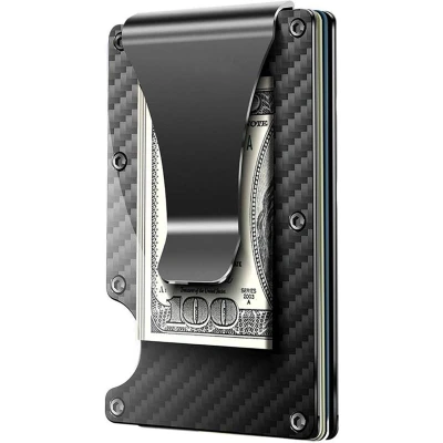 Afbeelding van Northwall Pasjeshouder Carbon Creditcardhouder met Geldclip Money clip RFID Anti Skim Max. 12 pasjes