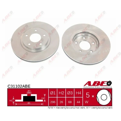Afbeelding van ABE Remschijven C31102ABE