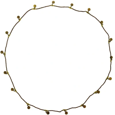 Afbeelding van Behave Lange ketting met bruine kraaltjes en muntjes