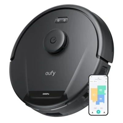 Afbeelding van eufy L60 Robotstofzuiger, ultrasterke zuigkracht van 5.000 Pa om haar, stof, iPath lasernavigatie te verwijderen, voor diepe vloerreiniging, ideaal harde vloeren