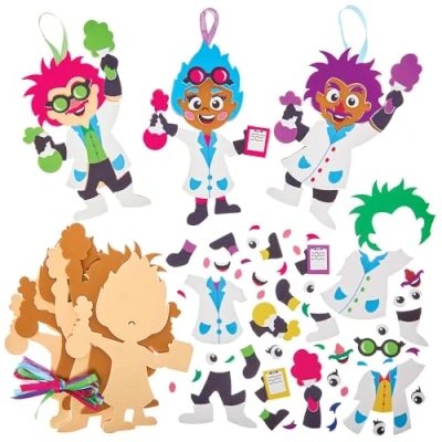 Afbeelding van Baker Ross FN067 Wetenschapper Mix &amp; Match Decoratie Kits Set van 8, Knutsel voor Kinderen