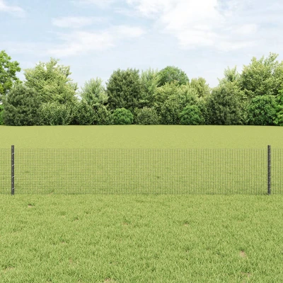Afbeelding van vidaXL Gelast draad hek met 22 U palen Grijs 0,4x50 m Staal