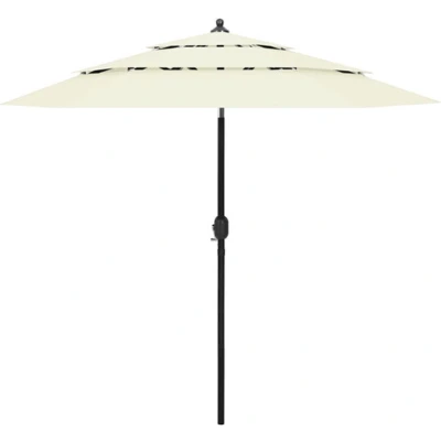 Afbeelding van Parasol 3 laags met aluminium paal 2,5 m zandkleurig
