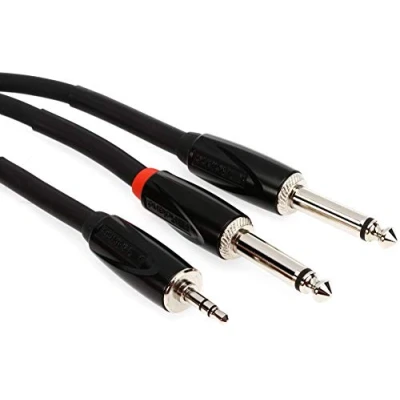 Afbeelding van Roland Black serie verbindings insert /splitkabel 3,5 mm TRS naar 2x 6,3 jack, lengte: 4,5 m RCC 15 3528V2