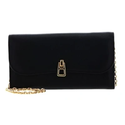 Afbeelding van COCCINELLE Leren Portemonnee Magie Mini Bag Wallet Grained Leather Noir Zwart