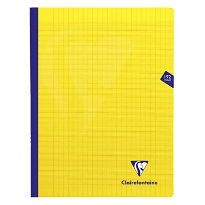 Afbeelding van Clairefontaine 349341C Mimesys Gebrocheerd schrift 24x32 cm 24 Blad geruit Séyès Wit papier 90 g Polypro omslag Geel
