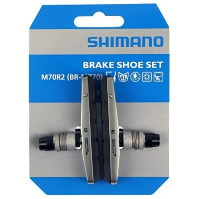 Afbeelding van Shimano M70R2 BR M770 XT remblok set V brake 72 mm BikeTotaal.nl Zilver