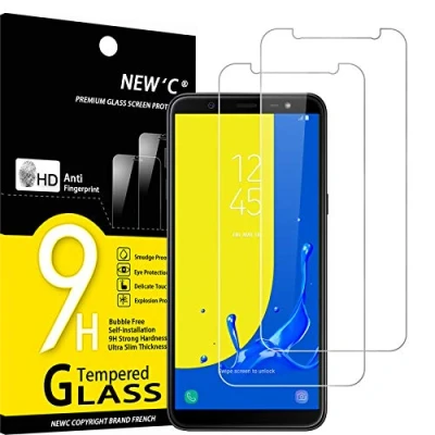 Afbeelding van NEW&#039;C 2 Stuks, Screen Protector voor Samsung Galaxy J6 2018 (SM J600F), Gehard Glass Schermbeschermer Film 0.33 mm ultra transparant, resistent