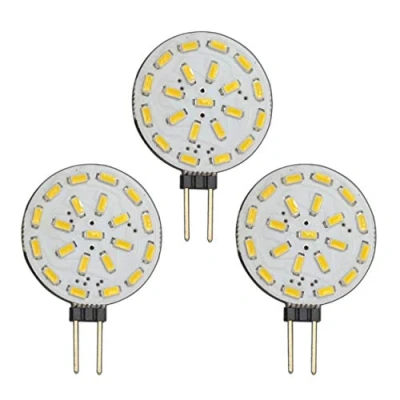 Afbeelding van G4 LED dimbaar met 1,4 watt (21x SMDs) 12V AC/DC 120 (rond) warm wit lamp lampvoet spot halogeen set dimmer