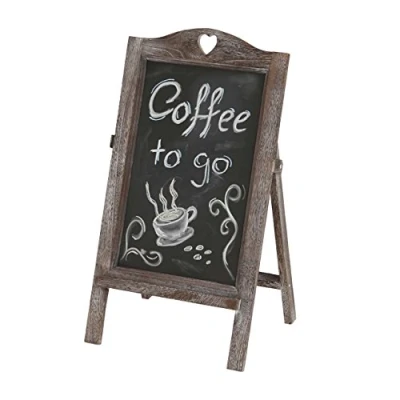 Afbeelding van Mendler Reclamebord HWC E51, standaard schoolbord, 66x39x33cm Shabby Look Vintage bruin