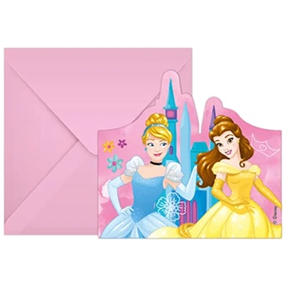 Afbeelding van Prinsessen Uitnodigingen Princess Live Your Story 6 stuks