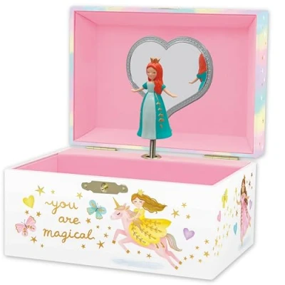 Afbeelding van Muzikale Prinses Sieradendoos voor Meisjes Muziekdoos Kinderen met Draaiende Prinses, Verjaardagscadeaus Kleine Meisjes, Sieradendozen, 15,2 x 11,8 8,9 cm Leeftijden 3 10