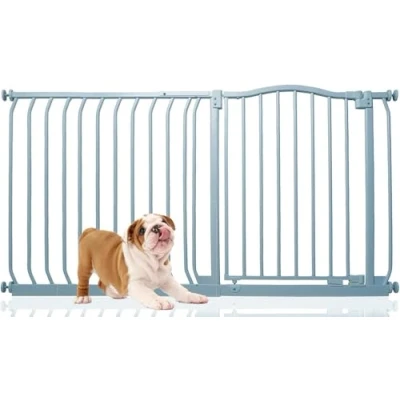 Afbeelding van Bettacare Hondenhekje met Gebogen Bovenkant Assortiment, 134cm 143cm (69 opties beschikbaar), Mat Grijs, Drukfit Hekje voor Hond en Puppy, Huisdieren Honden, Eenvoudige Installatie