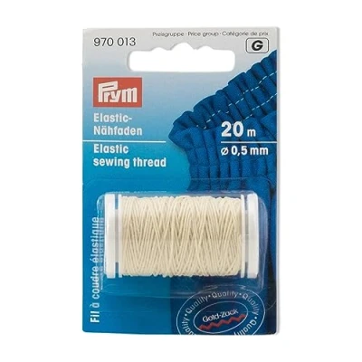 Afbeelding van Prym elastisch garen 0,5 mm 20m ecru creme offwhite art. 970013 elastiek rond