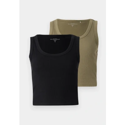 Afbeelding van ONLY Onleasy 2 PACK Top, Dames, Maat: XS, Black/kalamata