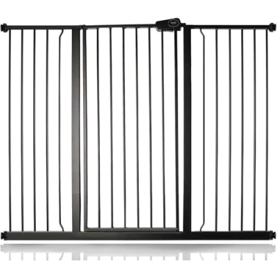 Afbeelding van Bettacare Babyhekje en Huisdierhekje Assortiment, verstelbaar van 133,2 cm tot 140,8 (36 opties beschikbaar), Mat Zwart, Extra Hoog Hekje met een hoogte 104 cm, Traphekje Zonder Boren Traphekje, Eenvoudige Installatie