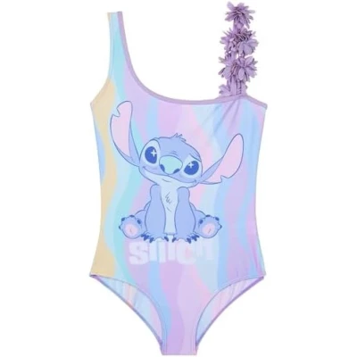 Afbeelding van ST TRADING Badpak voor meisjes, rekbaar, eendelig badpak, comfortabele tienerbadmode, strand, zwembad, vakantie, essentials, Multi Stitch, 9 10 jaar