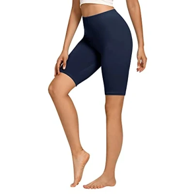 Afbeelding van Libella 4165 Fietsbroek voor dames, korte legging, katoen, hoge taille, ondoorzichtig, zomer, sportshort, kleurrijk, Verpakking van 1 donkerblauw, M