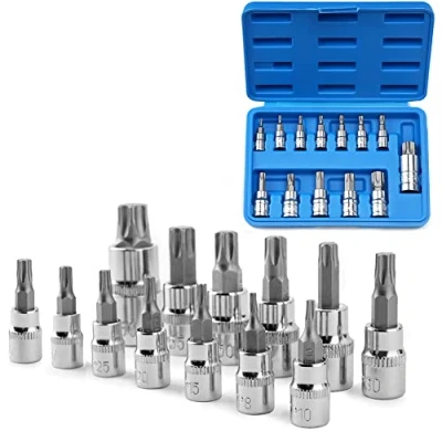 Afbeelding van oumuik 13 stks Torx Sockets Star Socket Kit Hex Socket, Schroevendraaier Bit, T8 / T10 T15 T20 T25 T27 T30 T40 T45 T50 T55 T60 T70