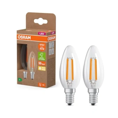 Afbeelding van OSRAM 4099854255472 LED lamp Energielabel A (A G) E14 Kaars 2.2 W = 40 Warmwit (Ø x h) 35 mm 2 stuk(s)