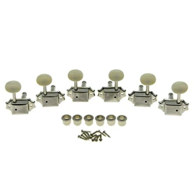 Afbeelding van KAISH Gitaar Tuners Tuning Keys voor akoestische of LP Les Pauls Nickel w/Ivory Buttons