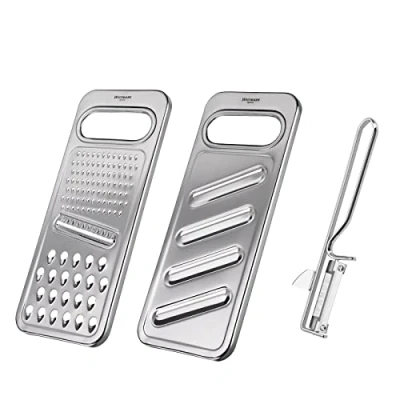 Afbeelding van Westmark Set, 3 delig: universele rasp + komkommerschaaf dunschiller, roestvrij staal, staal famos, zilver, 100222E6