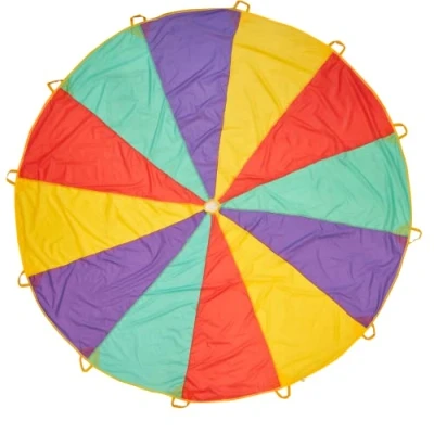 Afbeelding van TWIDDLERS Parachute Speelgoed met 12 Handgrepen (3,6 m) XL Regenboog Vliegdoek Teamwork Spel voor Kinderen