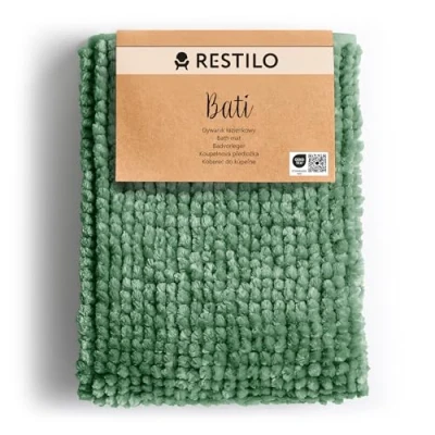 Afbeelding van RESTILO Badmat 50 x 70 cm Extra Zacht en Waterabsorberend Badkamertapijt Antislip Badkleed Groen Bati